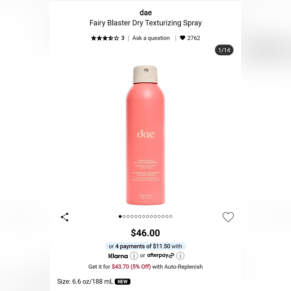 Dae Pink Dry Texture Spray